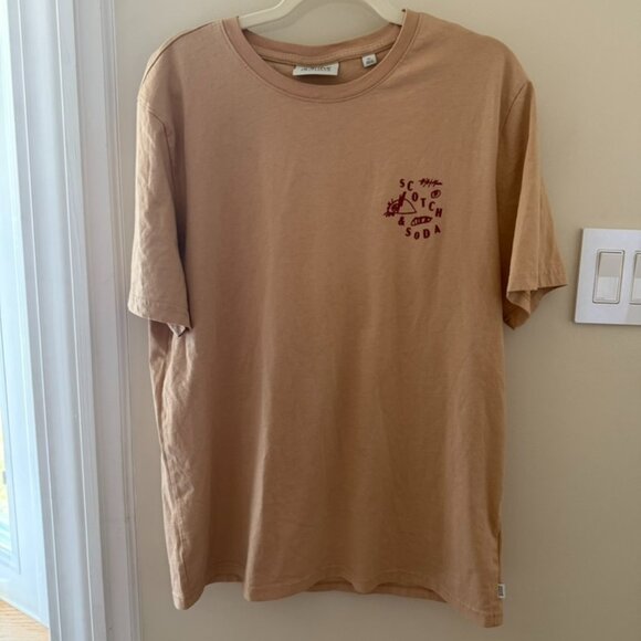 Scotch & Soda Regular Fit Logo T-shirt Mens XL Graphic Neutral Versatile Tee - Picture 1 of 6